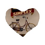 Simplex Bike 001 design by trijava Standard 16  Premium Flano Heart Shape Cushions Front