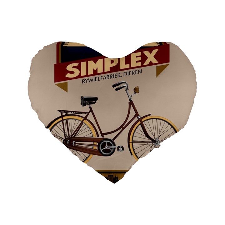 Simplex Bike 001 design by trijava Standard 16  Premium Flano Heart Shape Cushions
