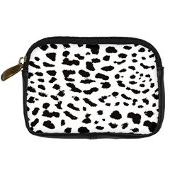 Black And White Leopard Dots Jaguar Digital Camera Leather Case by ConteMonfrey