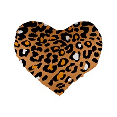 Leopard Jaguar Dots Standard 16  Premium Flano Heart Shape Cushions by ConteMonfrey