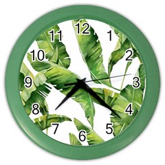 Sheets Tropical Plant Palm Summer Exotic Color Wall Clock by artworkshop
