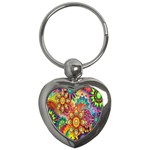 Mandalas Colorful Abstract Ornamental Key Chain (Heart)