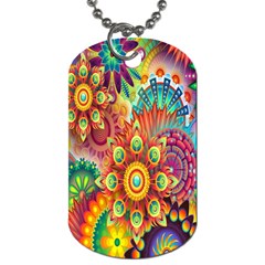 Mandalas Colorful Abstract Ornamental Dog Tag (one Side) by artworkshop