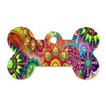Mandalas Colorful Abstract Ornamental Dog Tag Bone (Two Sides)