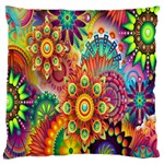 Mandalas Colorful Abstract Ornamental Large Flano Cushion Case (One Side)