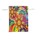 Mandalas Colorful Abstract Ornamental Lightweight Drawstring Pouch (L)