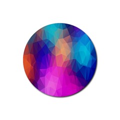 Triangles Polygon Color Rubber Round Coaster (4 Pack) by artworkshop