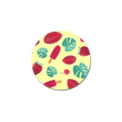 Watermelon Leaves Cherry Background Pattern Golf Ball Marker (10 Pack) by nate14shop