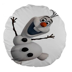 Frozen Large 18  Premium Flano Round Cushions by nate14shop