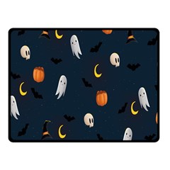 Halloween Ghost Pumpkin Bat Skull Double Sided Fleece Blanket (small)  by artworkshop