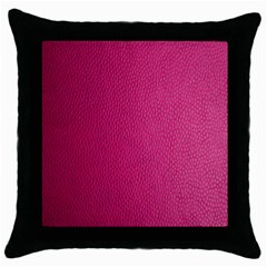 Pink Leather Leather Texture Skin Texture Throw Pillow Case (black) by artworkshop