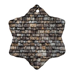Wall Stone Wall Brick Wall Stoneworks Masonry Snowflake Ornament (two Sides) by artworkshop