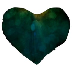 Background Green Large 19  Premium Flano Heart Shape Cushions by nate14shop