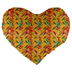 Pattern Large 19  Premium Heart Shape Cushions by nate14shop