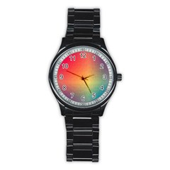 Colorful Rainbow Stainless Steel Round Watch by artworkshop