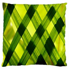 Leaves Grass Woven Large Flano Cushion Case (two Sides) by artworkshop