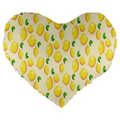 Lemon Large 19  Premium Heart Shape Cushions by artworkshop