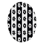 Black-and-white-flower-pattern-by-zebra-stripes-seamless-floral-for-printing-wall-textile-free-vecto Ornament (Oval)