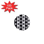 Black-and-white-flower-pattern-by-zebra-stripes-seamless-floral-for-printing-wall-textile-free-vecto 1  Mini Buttons (100 pack) 