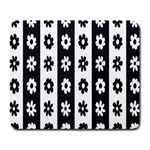 Black-and-white-flower-pattern-by-zebra-stripes-seamless-floral-for-printing-wall-textile-free-vecto Large Mousepads