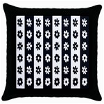Black-and-white-flower-pattern-by-zebra-stripes-seamless-floral-for-printing-wall-textile-free-vecto Throw Pillow Case (Black)