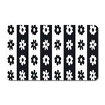 Black-and-white-flower-pattern-by-zebra-stripes-seamless-floral-for-printing-wall-textile-free-vecto Magnet (Rectangular)