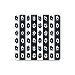 Black-and-white-flower-pattern-by-zebra-stripes-seamless-floral-for-printing-wall-textile-free-vecto Square Magnet