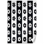 Black-and-white-flower-pattern-by-zebra-stripes-seamless-floral-for-printing-wall-textile-free-vecto Canvas 20  x 30 