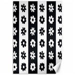 Black-and-white-flower-pattern-by-zebra-stripes-seamless-floral-for-printing-wall-textile-free-vecto Canvas 24  x 36 