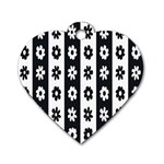 Black-and-white-flower-pattern-by-zebra-stripes-seamless-floral-for-printing-wall-textile-free-vecto Dog Tag Heart (Two Sides)