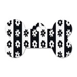 Black-and-white-flower-pattern-by-zebra-stripes-seamless-floral-for-printing-wall-textile-free-vecto Dog Tag Bone (One Side)