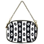 Black-and-white-flower-pattern-by-zebra-stripes-seamless-floral-for-printing-wall-textile-free-vecto Chain Purse (Two Sides)
