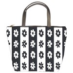 Black-and-white-flower-pattern-by-zebra-stripes-seamless-floral-for-printing-wall-textile-free-vecto Bucket Bag
