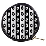 Black-and-white-flower-pattern-by-zebra-stripes-seamless-floral-for-printing-wall-textile-free-vecto Mini Makeup Bag