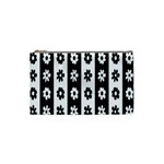 Black-and-white-flower-pattern-by-zebra-stripes-seamless-floral-for-printing-wall-textile-free-vecto Cosmetic Bag (Small)