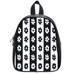 Black-and-white-flower-pattern-by-zebra-stripes-seamless-floral-for-printing-wall-textile-free-vecto School Bag (Small)
