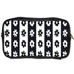 Black-and-white-flower-pattern-by-zebra-stripes-seamless-floral-for-printing-wall-textile-free-vecto Toiletries Bag (One Side)