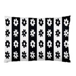 Black-and-white-flower-pattern-by-zebra-stripes-seamless-floral-for-printing-wall-textile-free-vecto Pillow Case (Two Sides)