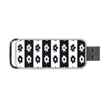 Black-and-white-flower-pattern-by-zebra-stripes-seamless-floral-for-printing-wall-textile-free-vecto Portable USB Flash (One Side)