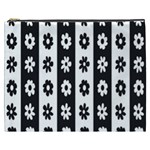 Black-and-white-flower-pattern-by-zebra-stripes-seamless-floral-for-printing-wall-textile-free-vecto Cosmetic Bag (XXXL)