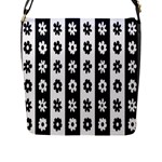 Black-and-white-flower-pattern-by-zebra-stripes-seamless-floral-for-printing-wall-textile-free-vecto Flap Closure Messenger Bag (L)