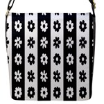 Black-and-white-flower-pattern-by-zebra-stripes-seamless-floral-for-printing-wall-textile-free-vecto Flap Closure Messenger Bag (S)