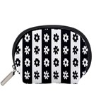Black-and-white-flower-pattern-by-zebra-stripes-seamless-floral-for-printing-wall-textile-free-vecto Accessory Pouch (Small)
