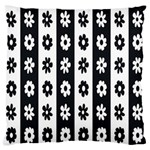 Black-and-white-flower-pattern-by-zebra-stripes-seamless-floral-for-printing-wall-textile-free-vecto Large Flano Cushion Case (One Side)