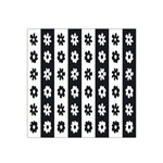 Black-and-white-flower-pattern-by-zebra-stripes-seamless-floral-for-printing-wall-textile-free-vecto Satin Bandana Scarf 22  x 22 