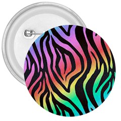Rainbow Zebra Stripes 3  Buttons by nate14shop