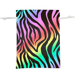 Rainbow Zebra Stripes  Lightweight Drawstring Pouch (xl) by nate14shop