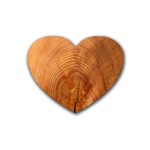 Annual Rings Tree Wood Rubber Coaster (Heart)