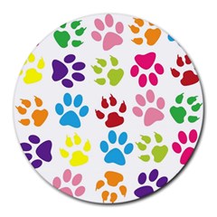 Paw Print Round Mousepads by artworkshop