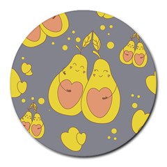 Avocado-yellow Round Mousepads by nate14shop